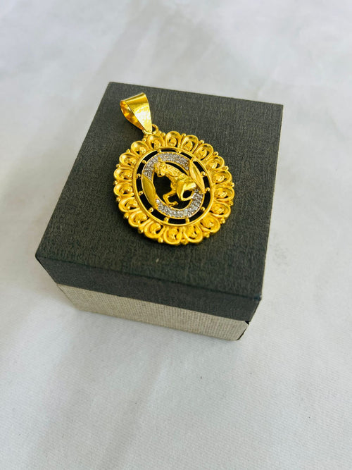 1 GRAM GOLD FORMING DIAMOND HORSE PENDANT FOR MEN DESIGN A3