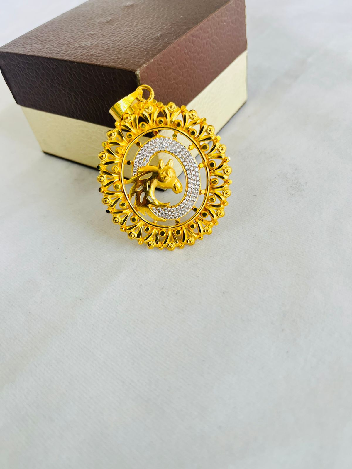 1 GRAM GOLD FORMING DIAMOND HORSE PENDANT FOR MEN DESIGN A5