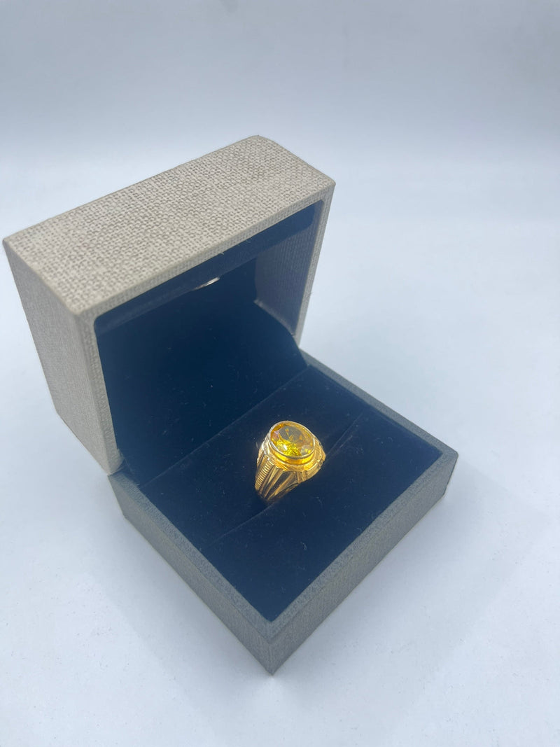 1 GRAM FORMING GURU(YELLOW) DIAMOND RING FOR MEN DESIGN A-27