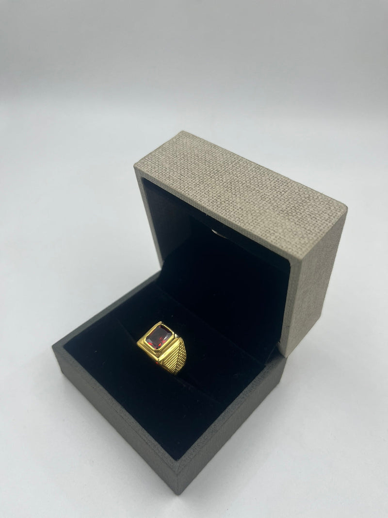 1 GRAM GODL FORMING GARNET RING FOR MEN DESIGN A-44
