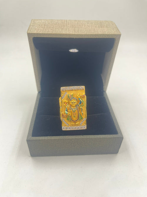 1 GRAM GOLD FORMING SHREENATHJI RING FOR MEN DESIGN A-80