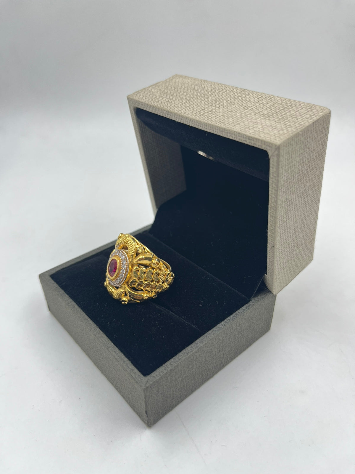 1 GRAM GOLD PLATING RAJWADI NAZRANA RING FOR MEN DESIGN A-198