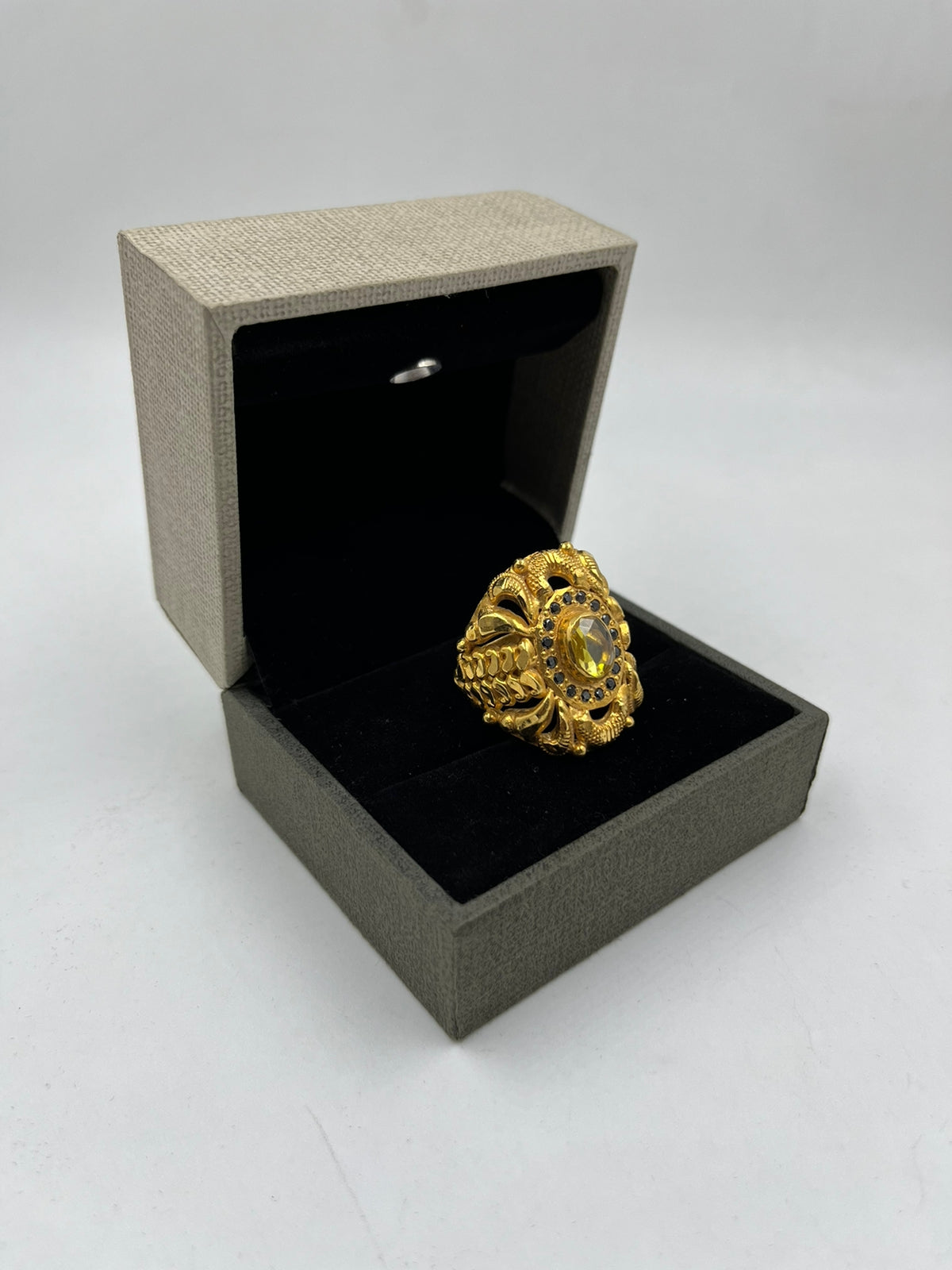 1 GRAM GOLD PLATING RAJWADI NAZRANA RING FOR MEN DESIGN A-212