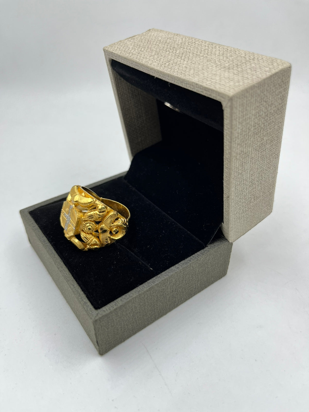 1 GRAM GOLD PLATING RAJWADI NAZRANA RING FOR MEN DESIGN A-251