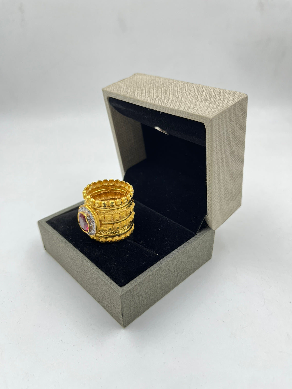 1 GRAM GOLD PLATING RAJWADI NAZRANA RING FOR MEN DESIGN A-252