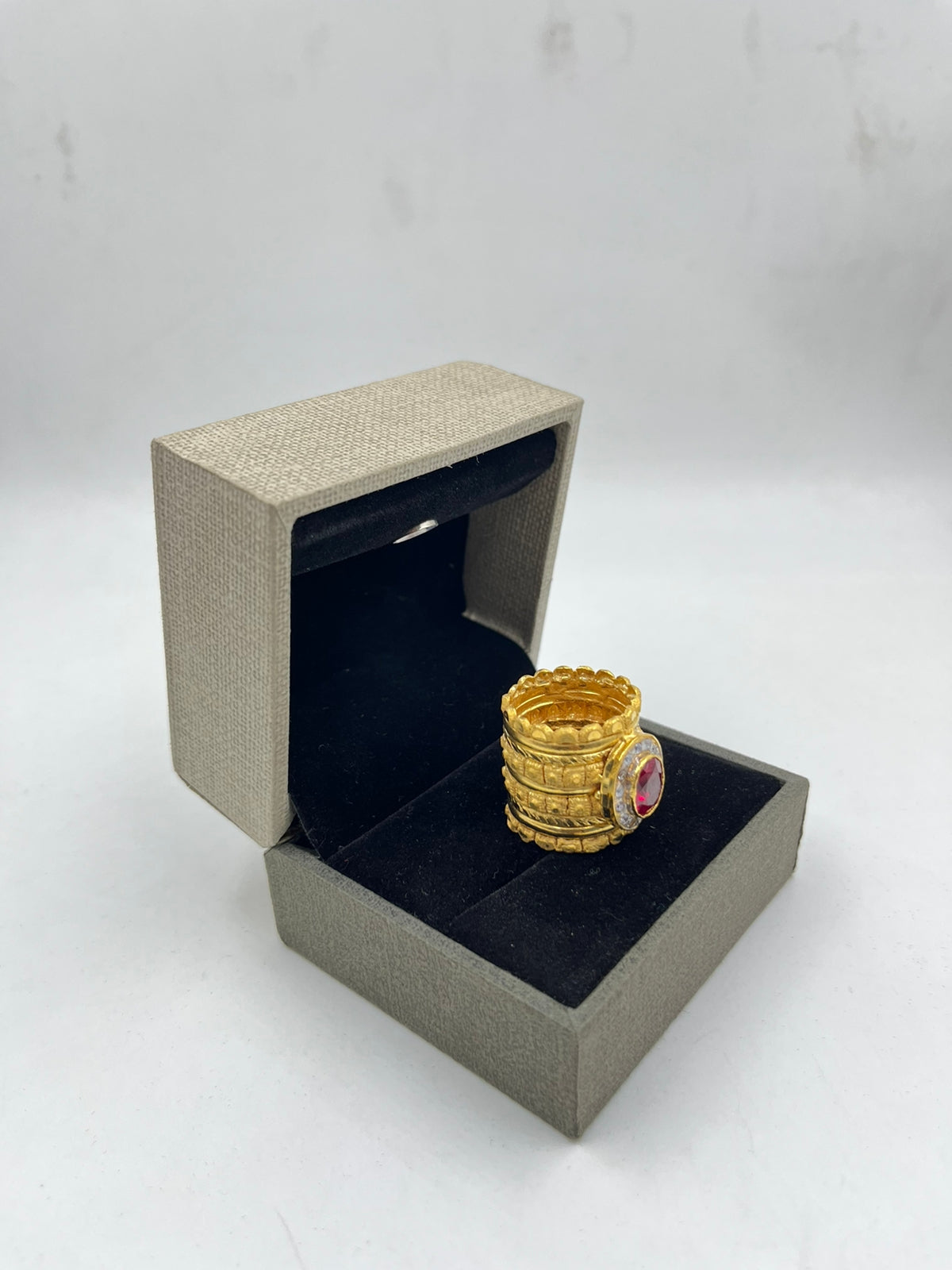 1 GRAM GOLD PLATING RAJWADI DIAMOND RING FOR MEN DESIGN A-253