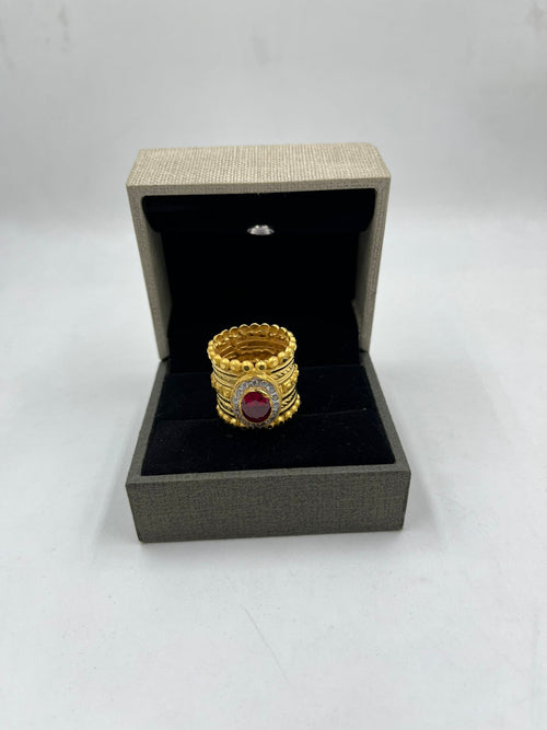 1 GRAM GOLD PLATING MEN DIAMOND RING FOR MEN DESIGN A-254