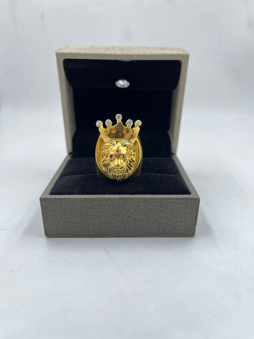 1 GRAM GOLD PLATING CROWN LION RING FOR MEN DESIGN A-263