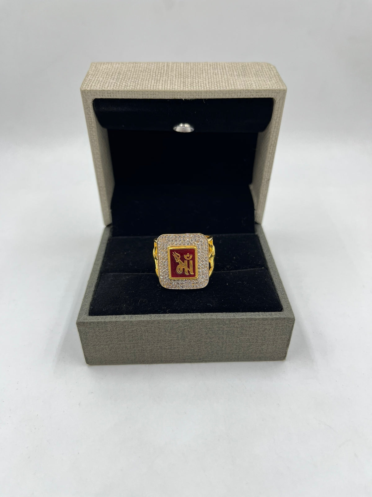 1 GRAM GOLD PLATING TRISHUL,MAA RING FOR MEN DESIGN A-267