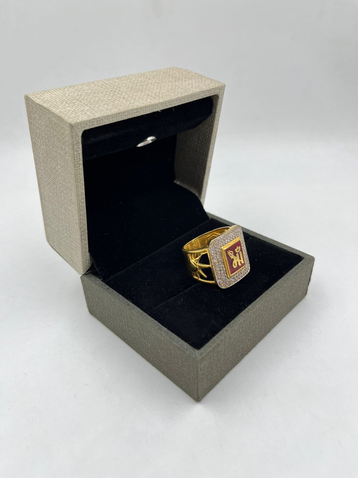1 GRAM GOLD PLATING TRISHUL,MAA RING FOR MEN DESIGN A-267
