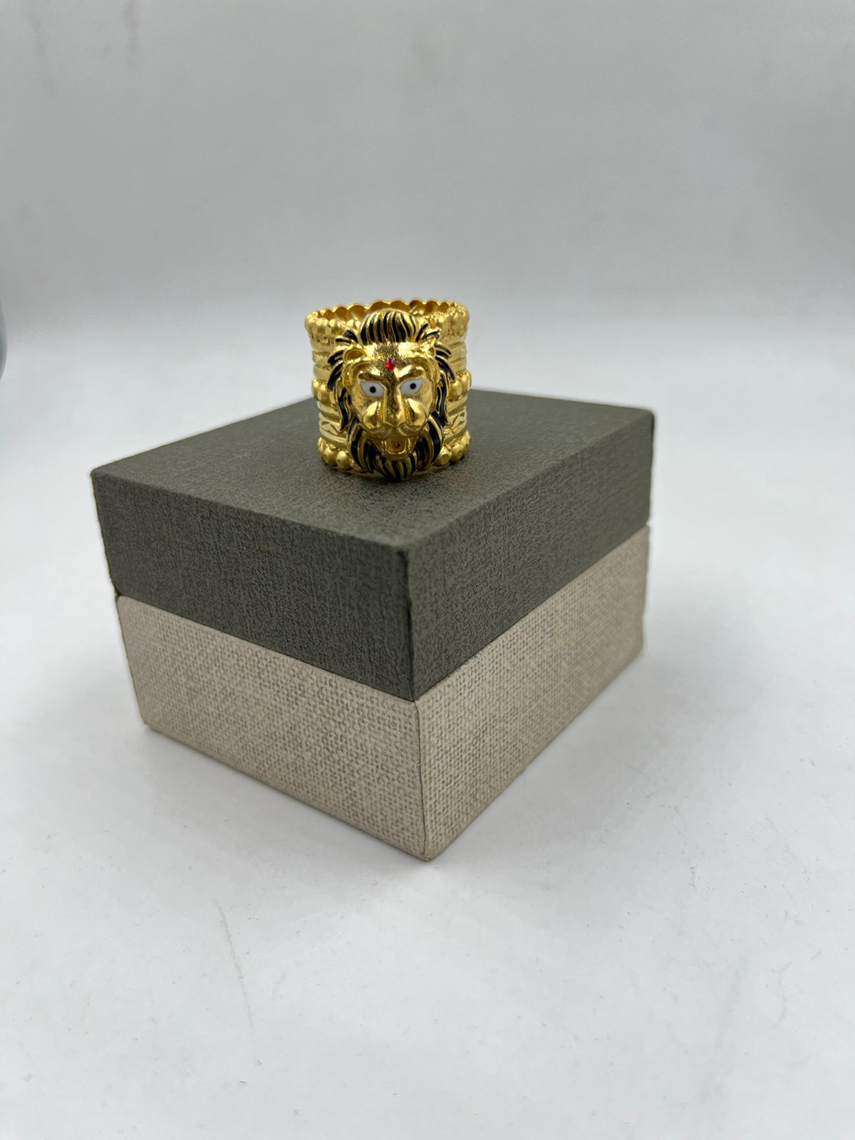 1 GRAM GOLD PLATING RAJWADI LION RING FOR MEN DESIGN A-278