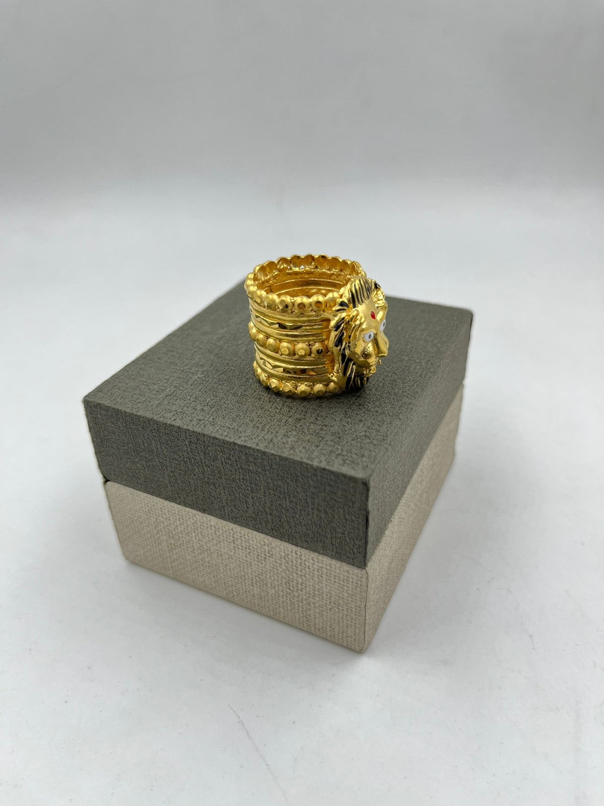 1 GRAM GOLD PLATING RAJWADI LION RING FOR MEN DESIGN A-278