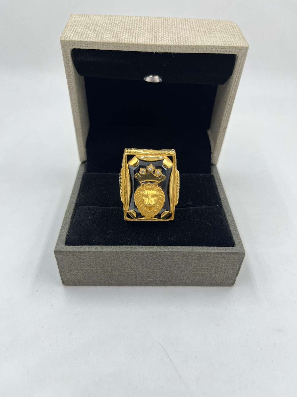 1 GRAM GOLD PLATING LION DIAMOND RING FOR MEN DESIGN A-296
