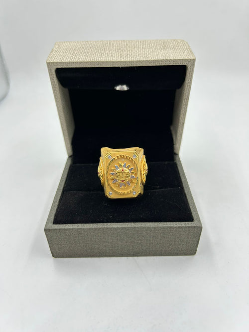 1 GRAM GOLD PLATING SURYA FACE RING FOR MEN DESIGN A-301