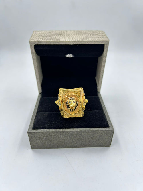 1 GRAM GOLD PLATING LION FACE RING FOR MEN DESIGN A-302