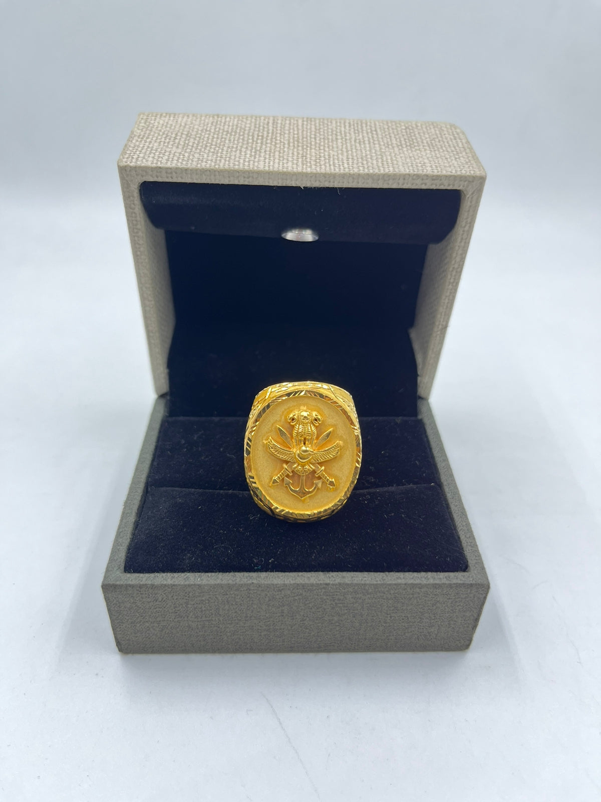 1 GRAM GOLD PLATING MUDRA WITH SWORD RING FOR MEN DESIGN A-318