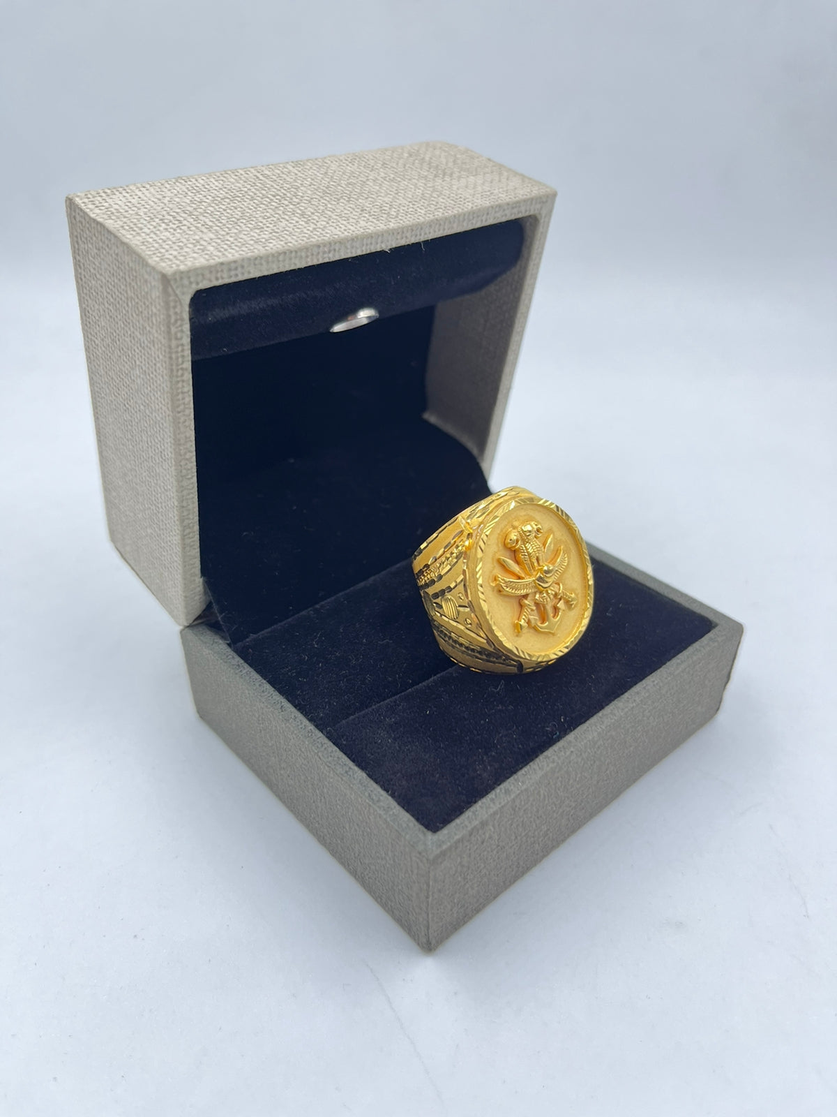 1 GRAM GOLD PLATING MUDRA WITH SWORD RING FOR MEN DESIGN A-318