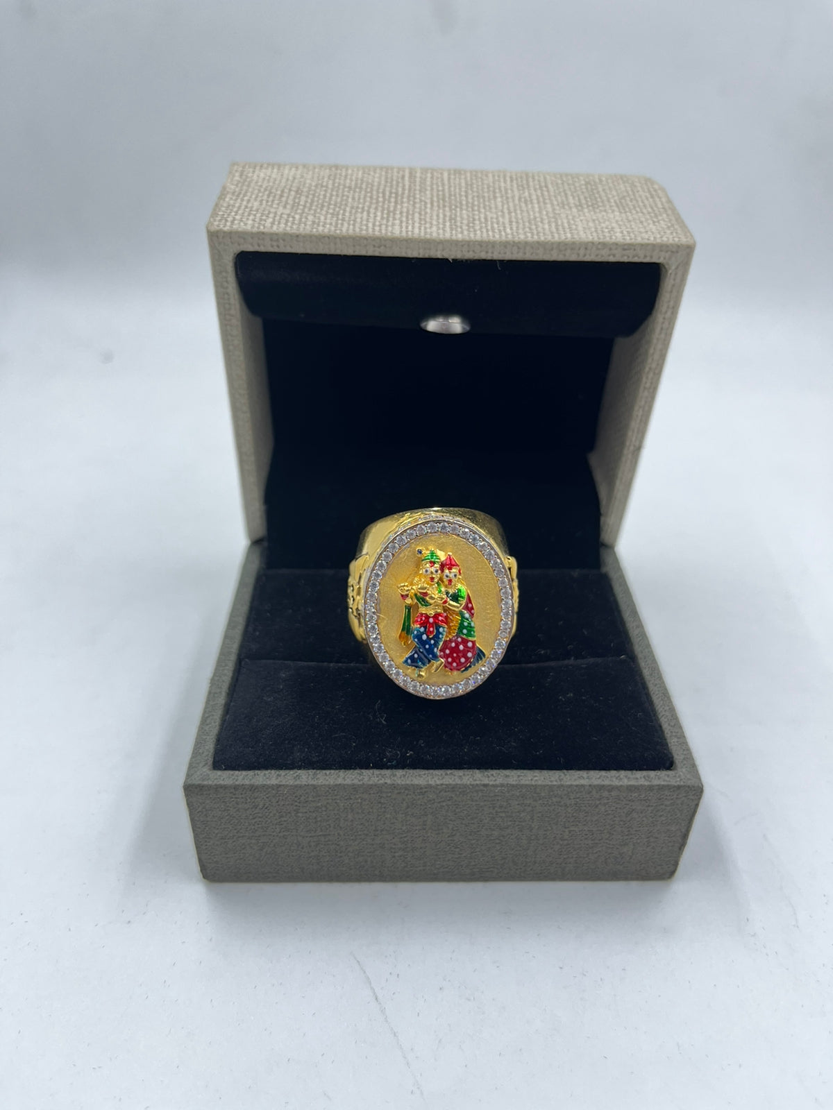1 GRAM GOLD PLATING RADHA KRISHNA RING FOR MEN DESIGN A-322