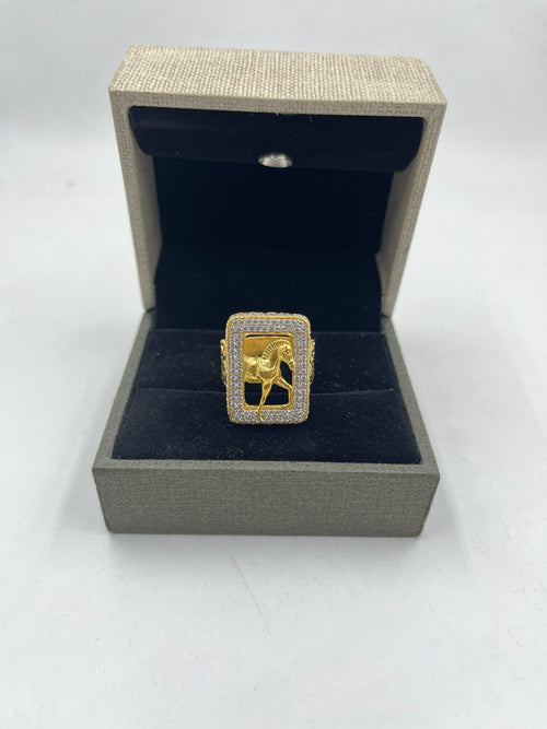 1 GRAM GOLD PLATING HORSE RING FOR MEN DESIGN A-326