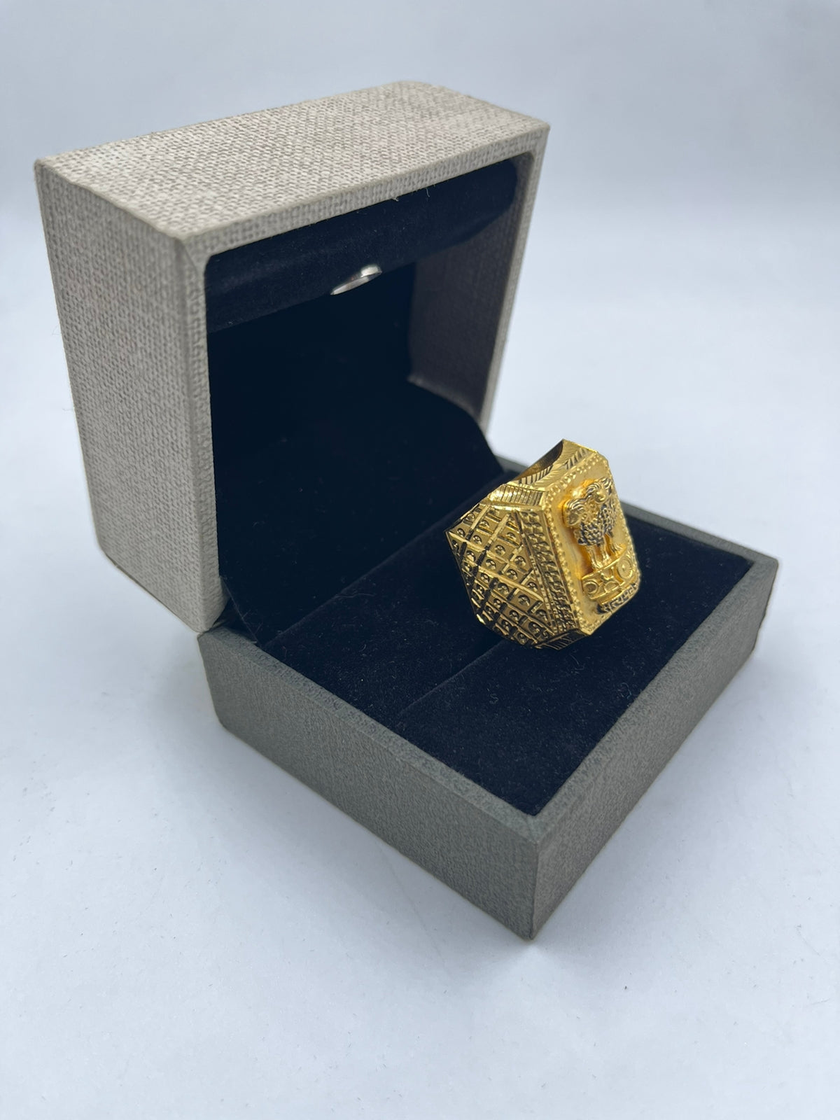 1 GRAM GOLD PLATIJNG MUDRA RING FOR MEN DESIGN A-338