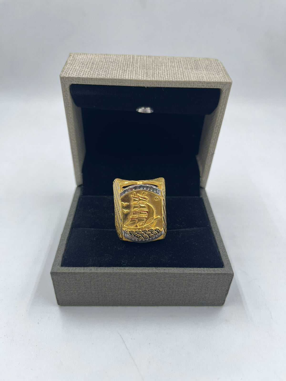 1 GRAM GOLD PLATING BOAT RING FOR MEN DESIGN A-345