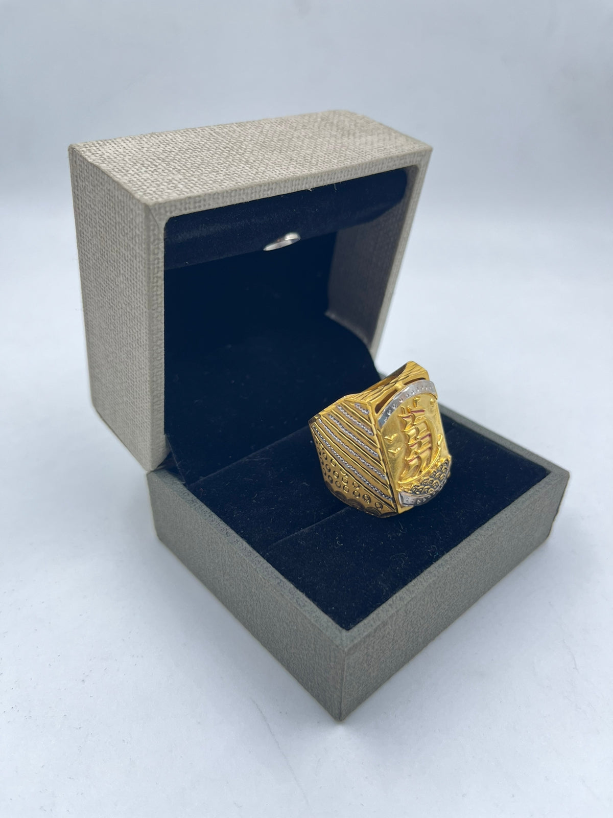 1 GRAM GOLD PLATING BOAT RING FOR MEN DESIGN A-345