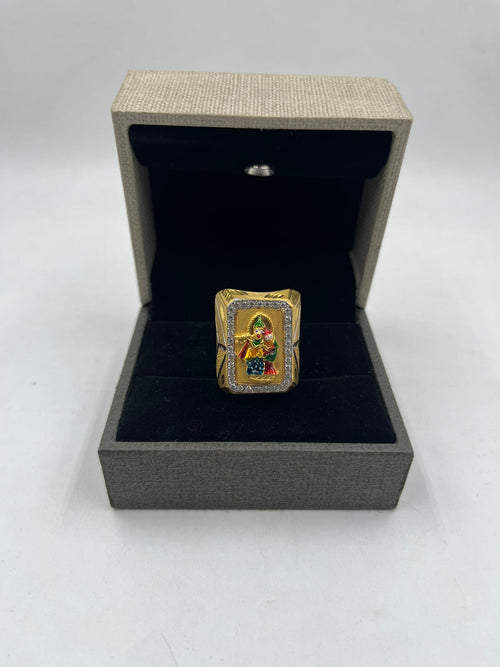 1 GRAM GOLD PLATING RADHE KRISHNA RING FOR MEN DESIGN A-349