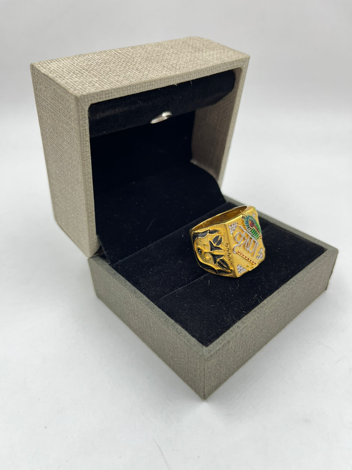1 GRAM GOLD PLATING KRUSHN RING FOR MEN DESIGN A-354
