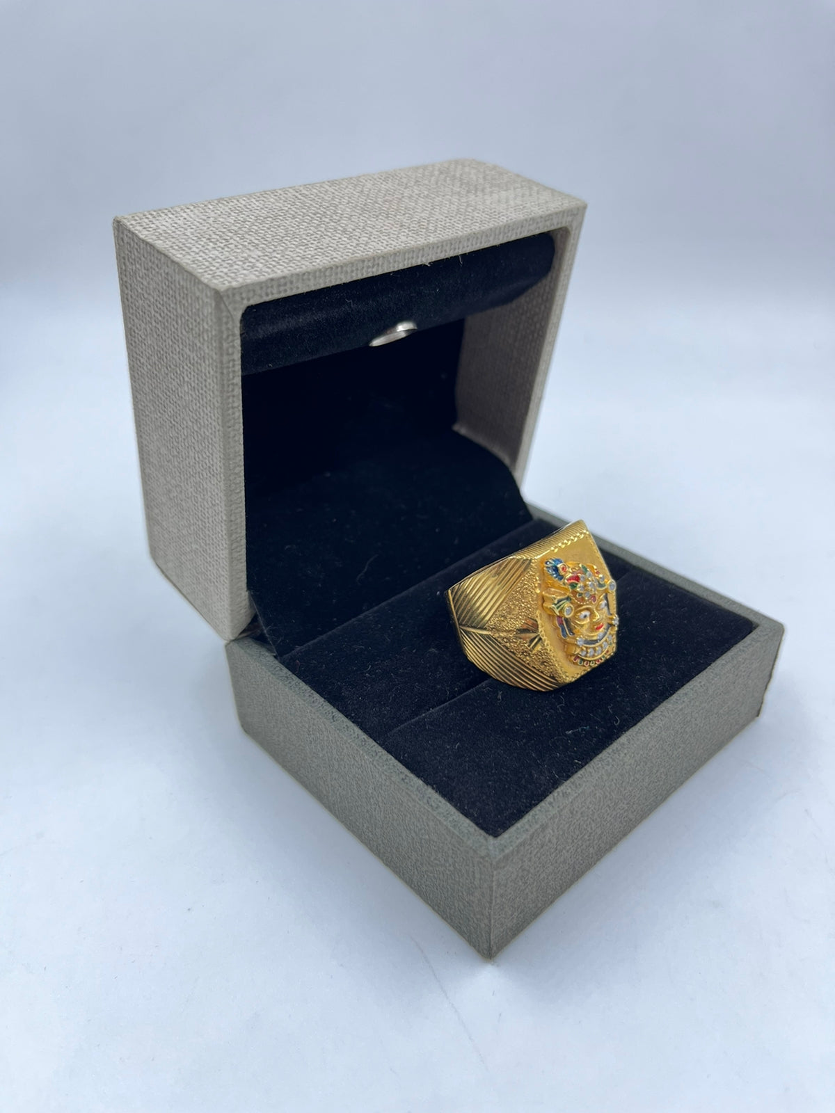 1 GRAM GOLD PLATING SHREENATHJI RING FOR MEN DESIGN A-355