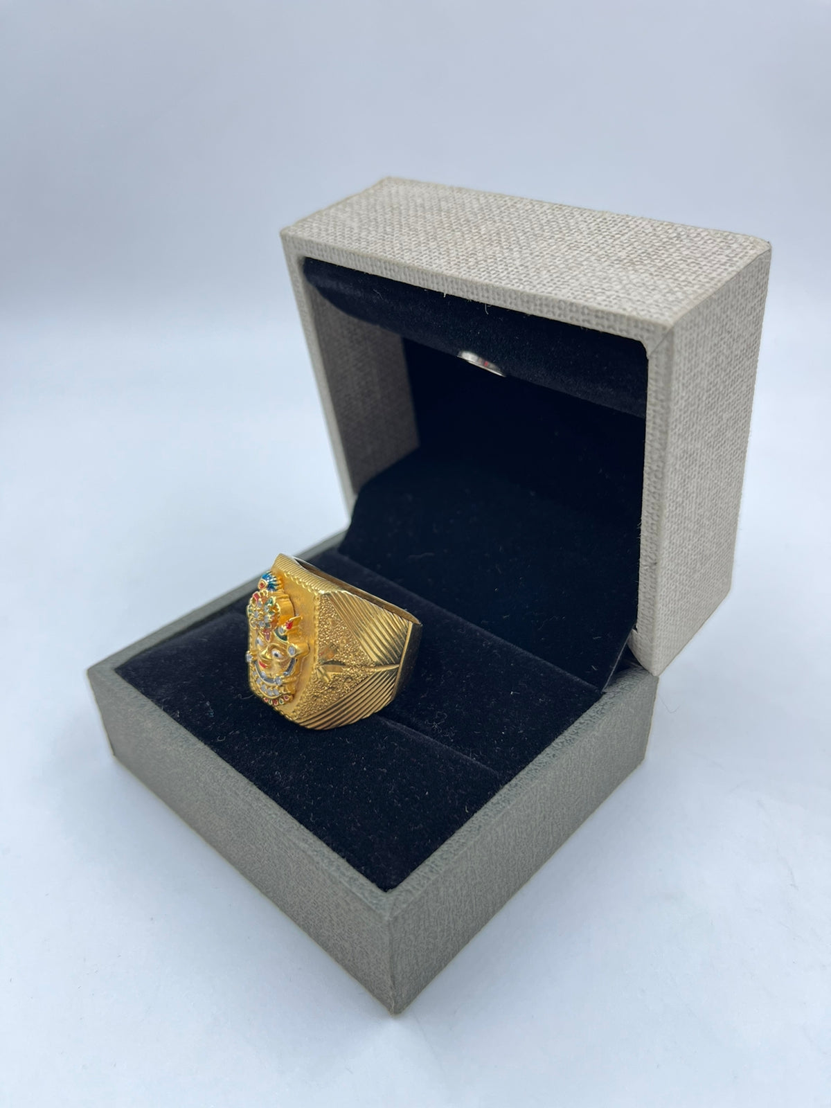1 GRAM GOLD PLATING SHREENATHJI RING FOR MEN DESIGN A-355