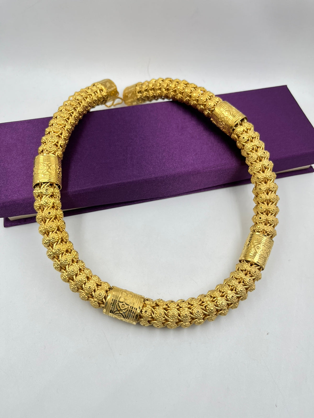 1 GRAM GOLD PLATING RAJWADI FLOWER CHAIN FOR MEN DESIGN A-218