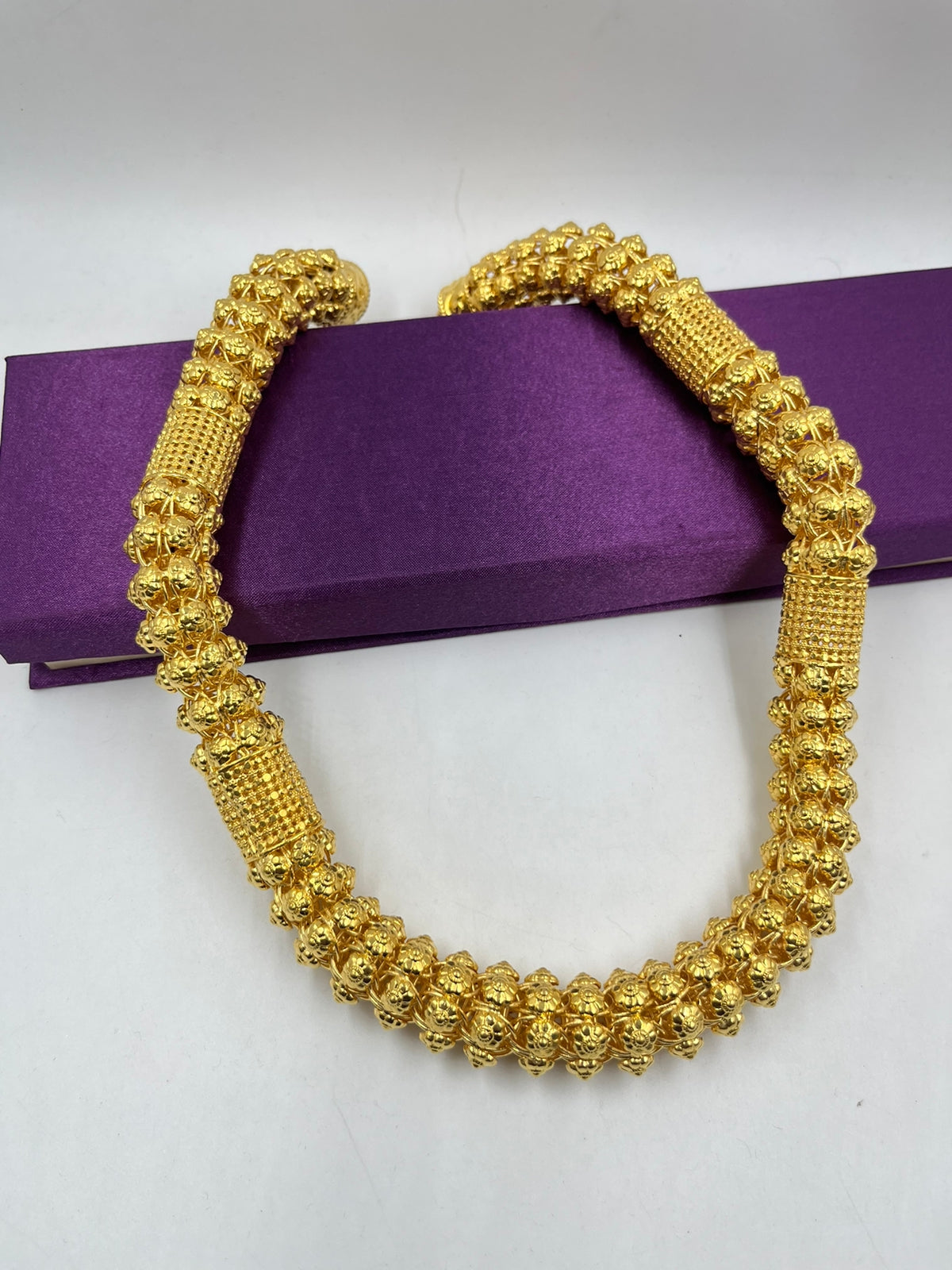 1 GRAM GOLD PLATING RAJWADI FLOWER CHAIN FOR MEN DESIGN A-230