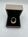 1 GRAM GOLD FORMING BLACK DIAMOND HEAVY LOOK RING FOR MEN DESIGN A-358