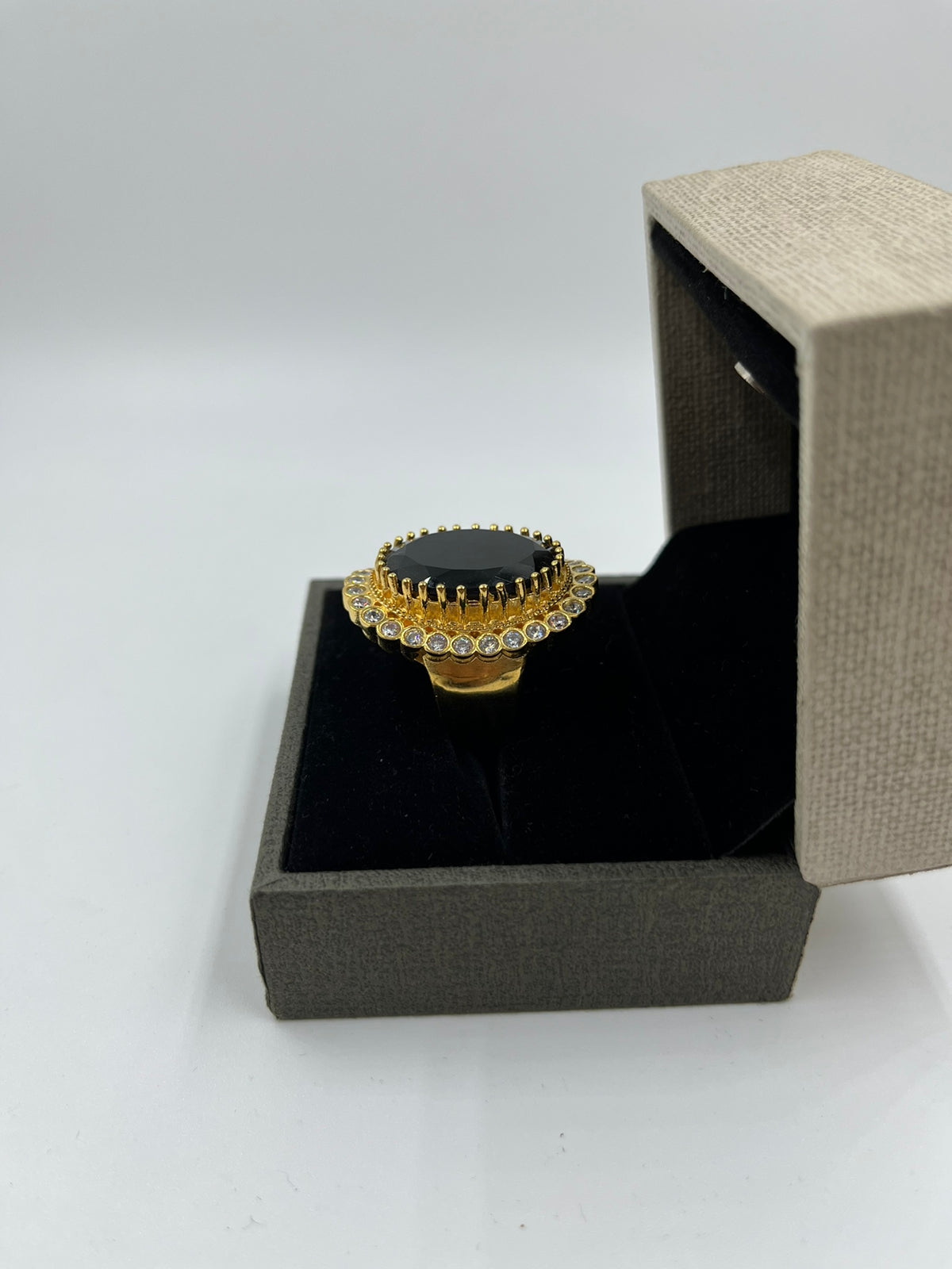 1 GRAM GOLD FORMING BLACK DIAMOND HEAVY LOOK RING FOR MEN DESIGN A-358