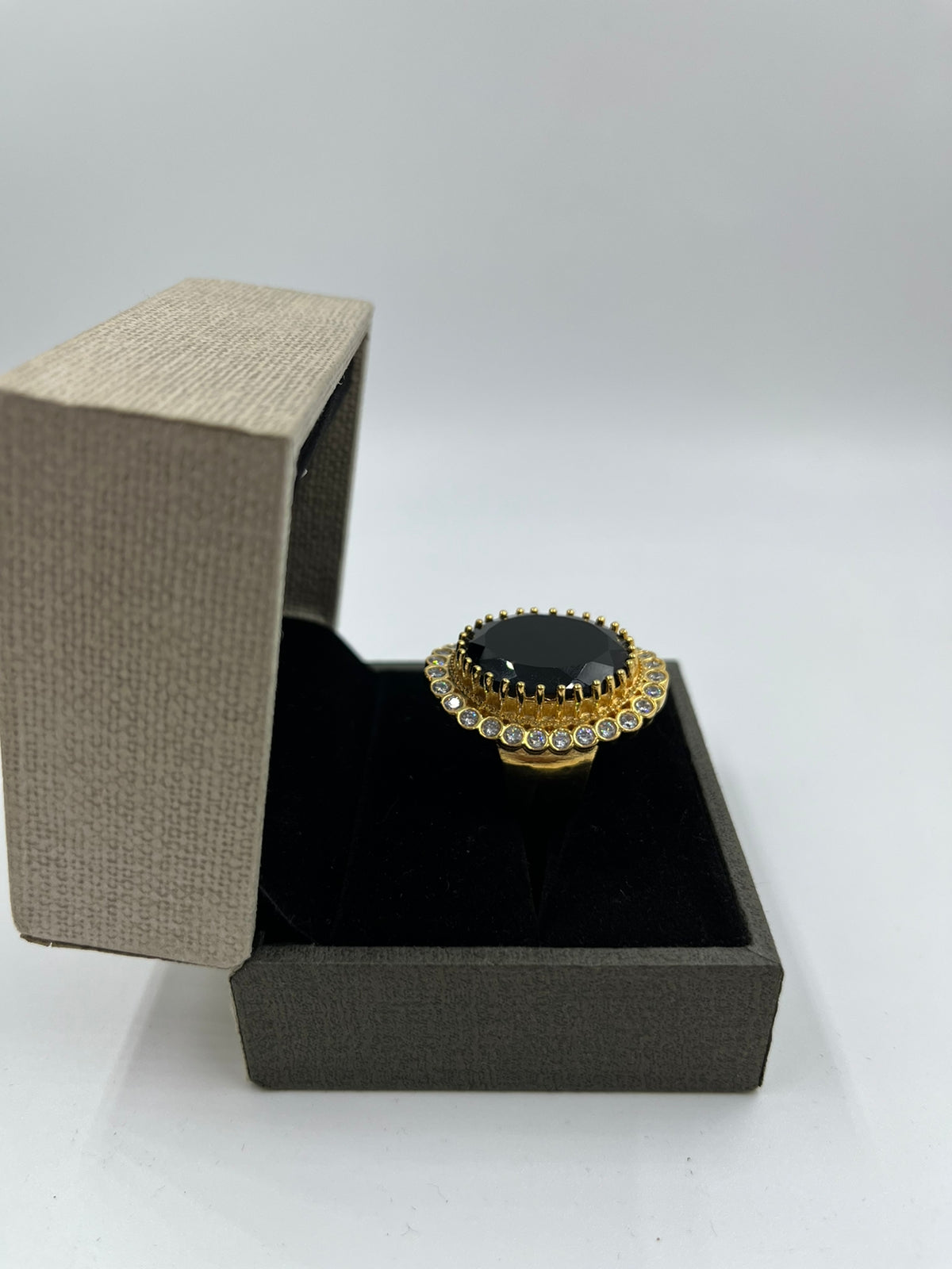 1 GRAM GOLD FORMING BLACK DIAMOND HEAVY LOOK RING FOR MEN DESIGN A-358