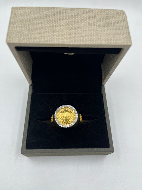 1 GRAM GOLD PLATING KHANDA RING FOR MEN DESIGN A-359