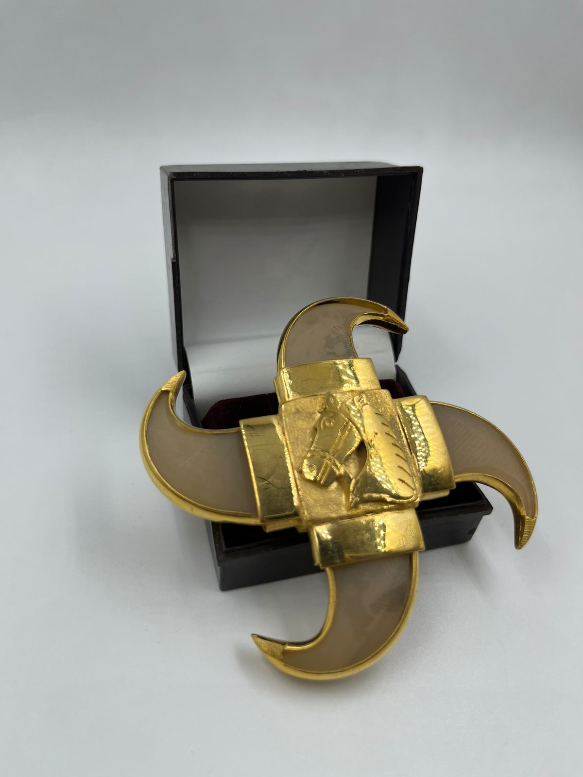 1 GRAM GOLD PLATING 4 NAIL WITH HOURSE NAIL PENDANT FOR MEN DESIGN A-23