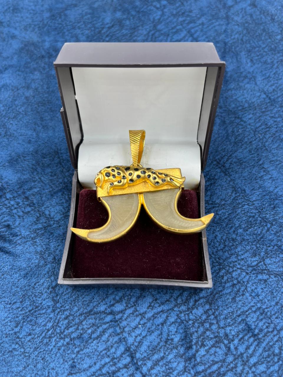 1 GRAM GOLD PLATING JAGUAR DUAL NAIL PENDANT FOR MEN DESIGN A-70