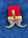 1 GRAM GOLD PLATING MOGAL MAA DUAL NAIL PENDANT FOR MEN DESIGN A-76