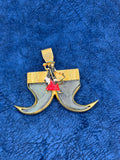 1 GRAM GOLD PLATING MOGAL MAA DUAL NAIL PENDANT FOR MEN DESIGN A-76