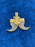 1 GRAM GOLD PLATING GANPATI DUAL NAIL PENDANT FOR MEN DESIGN A-82