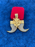 1 GRAM GOLD PLATING GANPATI DUAL NAIL PENDANT FOR MEN DESIGN A-82