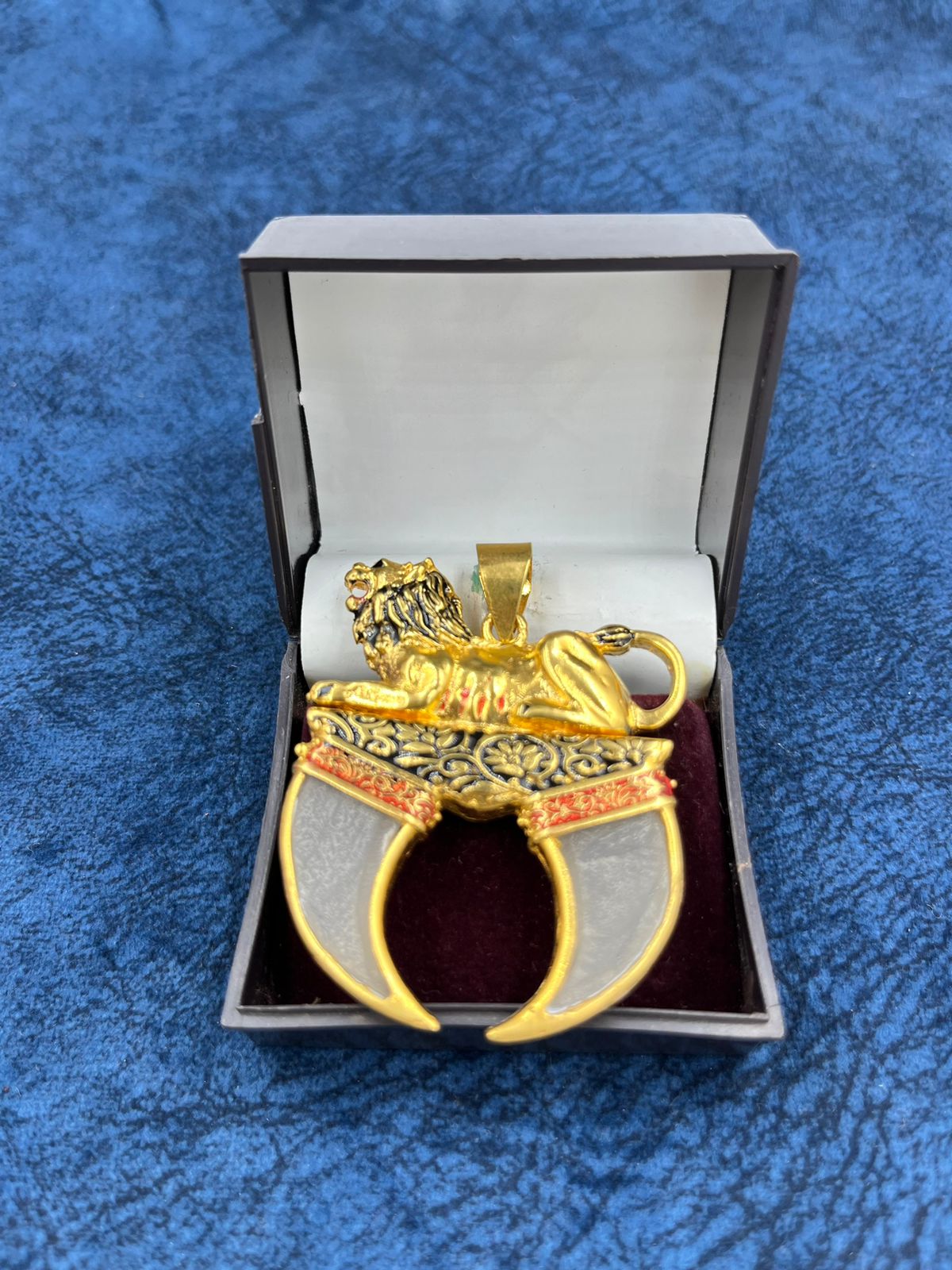 1 GRAM GOLD PLATING LION DUAL NAIL RAJWADI PENDANT FOR MEN DESIGN A-89