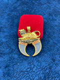 1 GRAM GOLD PLATING LION DUAL NAIL RAJWADI PENDANT FOR MEN DESIGN A-89