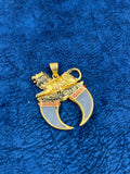 1 GRAM GOLD PLATING LION DUAL NAIL RAJWADI PENDANT FOR MEN DESIGN A-89