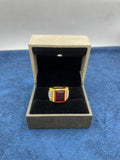 1 GRAM GOLD FORMING RED DIAMOND RING FOR MEN DESIGN A-429