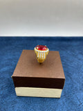 1 GRAM GOLD PLATING RED DIAMOND RING FOR MEN DESIGN A-435