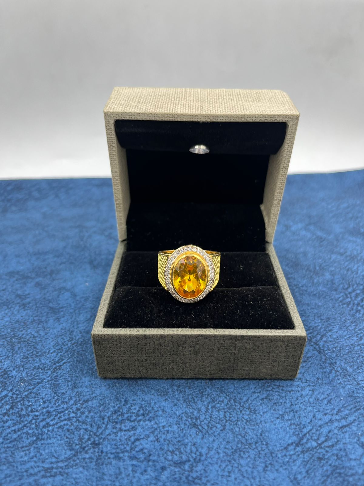 1 GRAM GOLD FORMING YELLOW DIAMOND RING FOR MEN DESIGN A-441