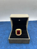 1 GRAM GOLD FORMING RED DIAMOND RING FOR MEN DESIGN A-446