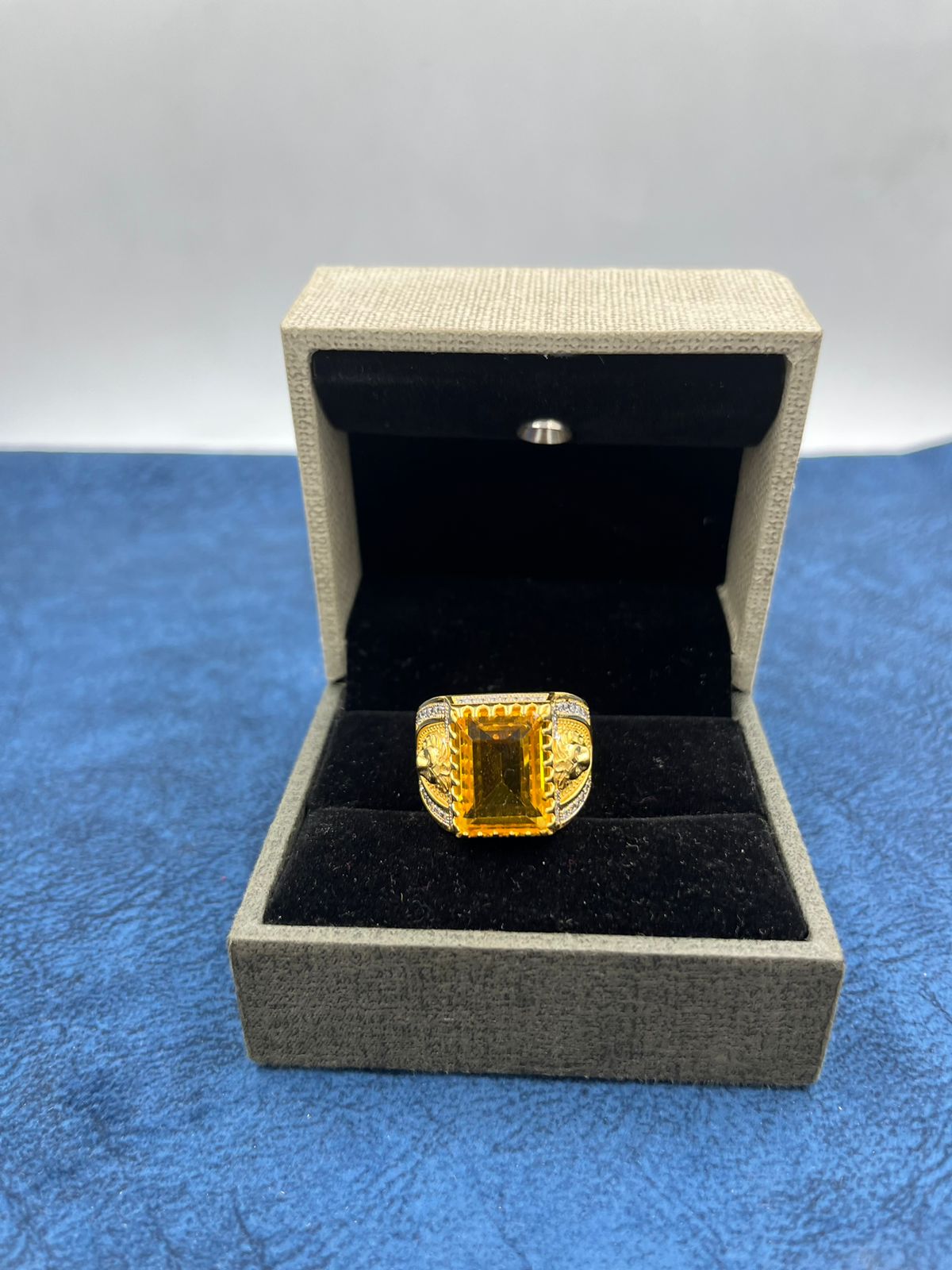 1 GRAM GOLD FORMING YELLOW DIAMOND RING FOR MEN DESIGN A-449